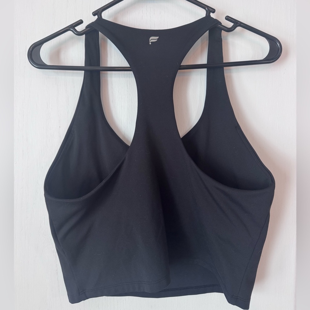 Fabletics Black Racerback Tank with built in Sports Bra